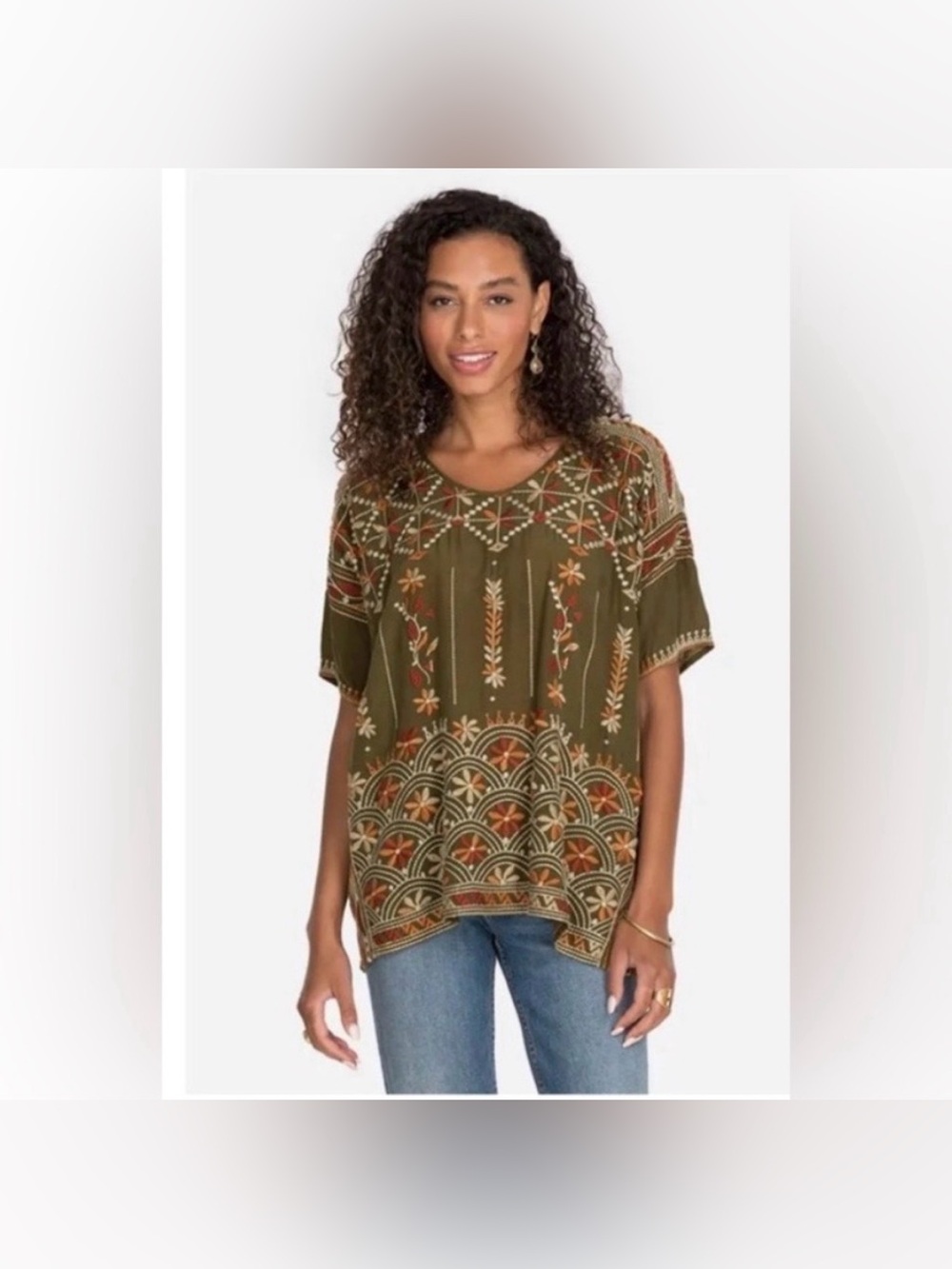 JOHNNY WAS Tarragon Aubrey Blouse size XL